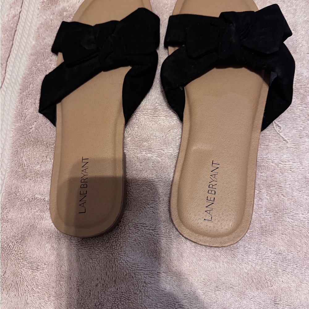 Lane Bryant Black Bow Sandals